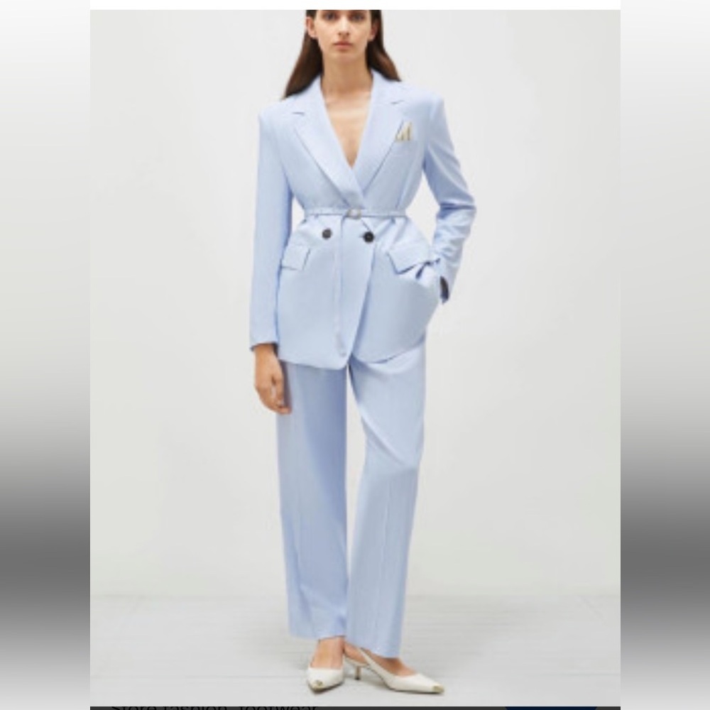 NWT MARELLA  Manisa Double-Breasted Blazer Light Blue - Picture 6 of 17